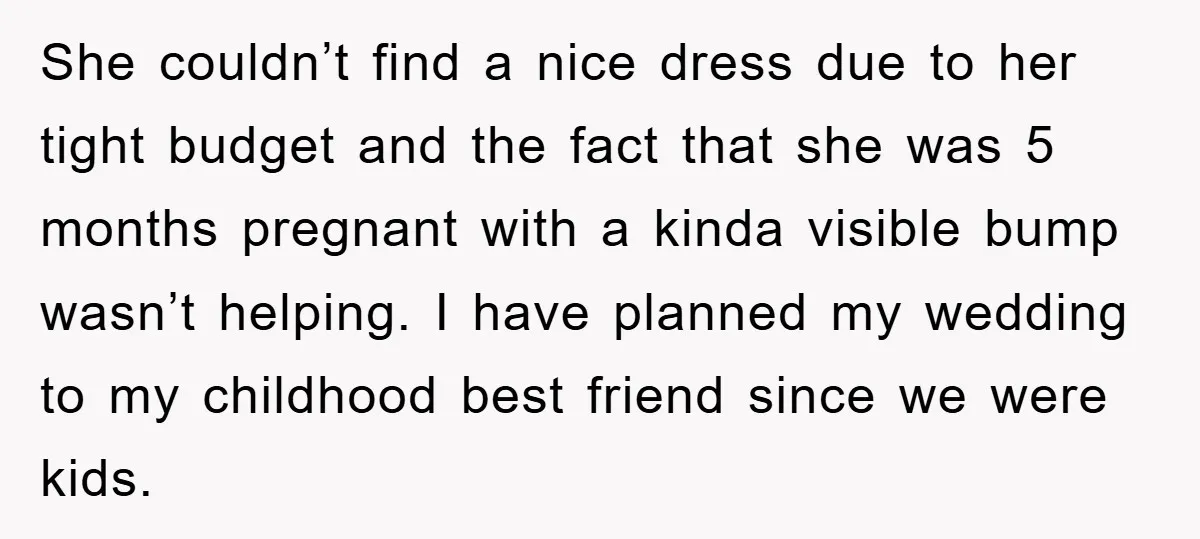 She couldn’t find a nice dress due to her tight budget and the fact that she was 5 months pregnant with a kinda visible bump wasn’t helping. I have planned...