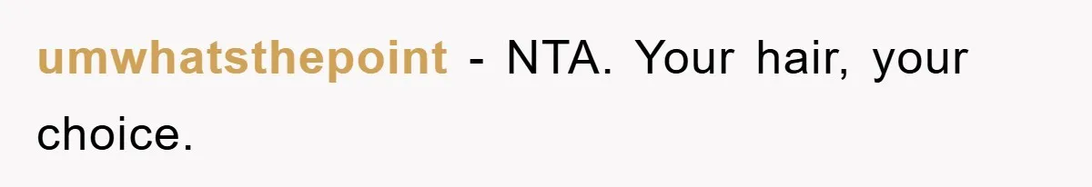 umwhatsthepoint − NTA. Your hair, your choice.