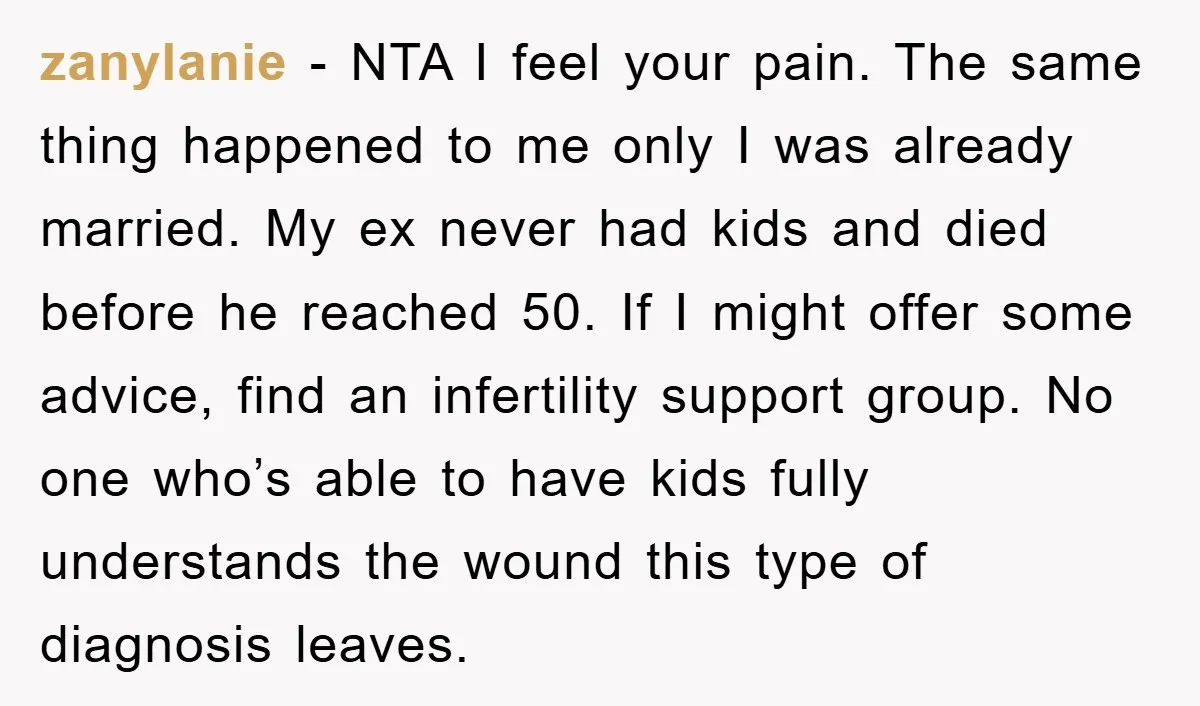 zanylanie - NTA I feel your pain. The same thing happened to me only I was already married. My ex never had kids and died before he reached 50. If...