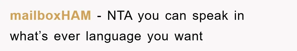 mailboxHAM − NTA you can speak in what’s ever language you want