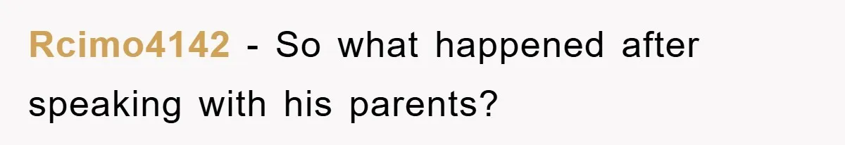 Rcimo4142 − So what happened after speaking with his parents?
