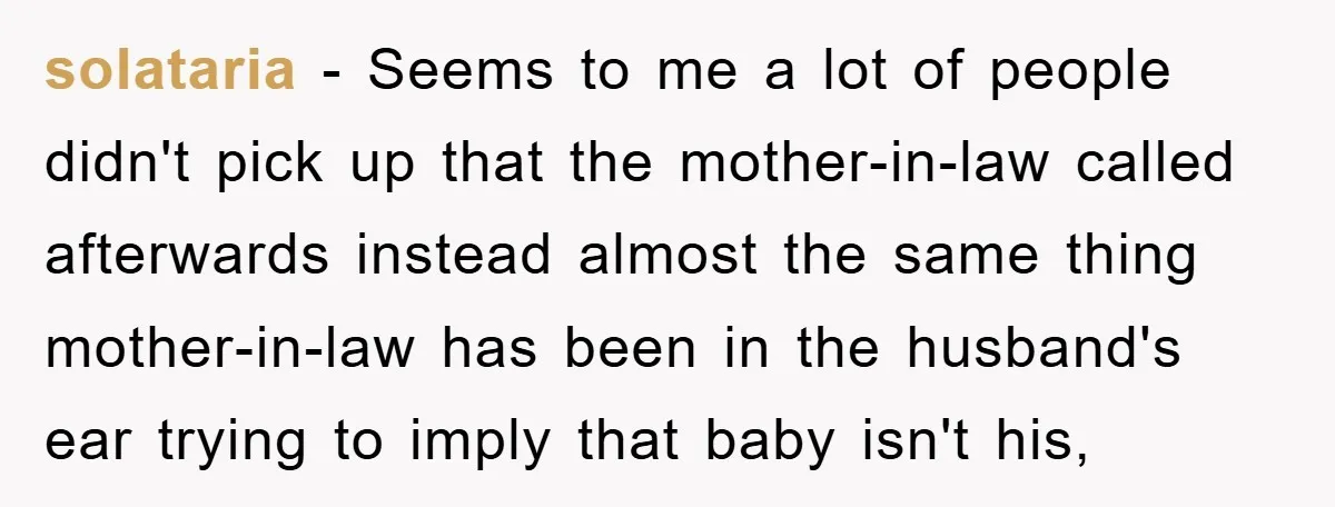 solataria - Seems to me a lot of people didn't pick up that the mother-in-law called afterwards instead almost the same thing mother-in-law has been in the husband's ear trying...