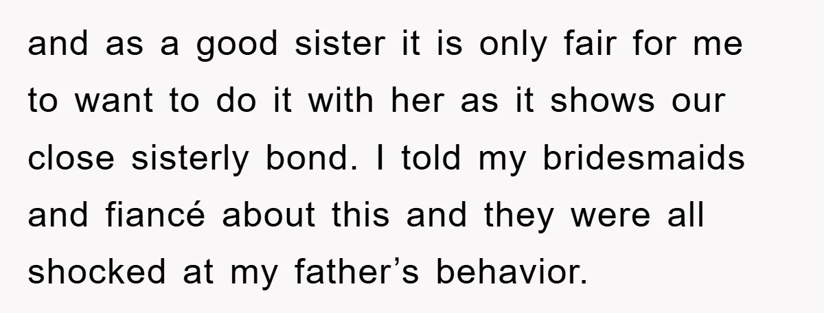 and as a good sister it is only fair for me to want to do it with her as it shows our close sisterly bond. I told my bridesmaids and...