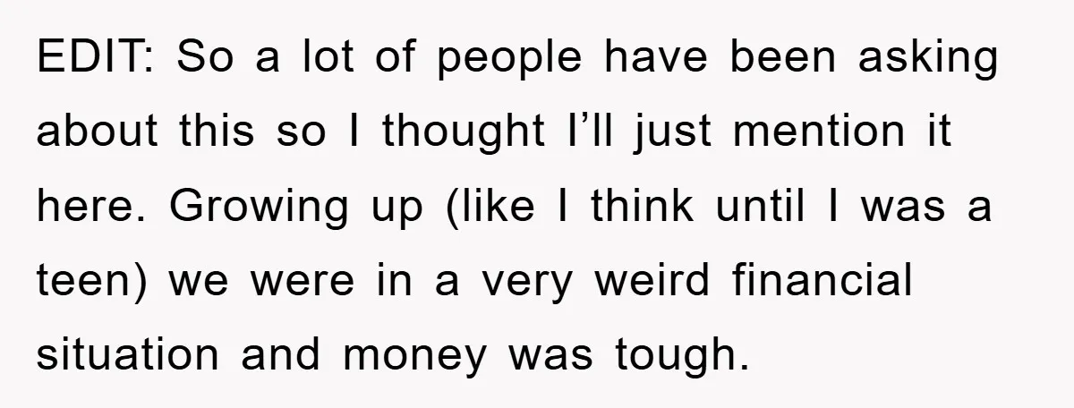 EDIT: So a lot of people have been asking about this so I thought I’ll just mention it here. Growing up (like I think until I was a teen) we...