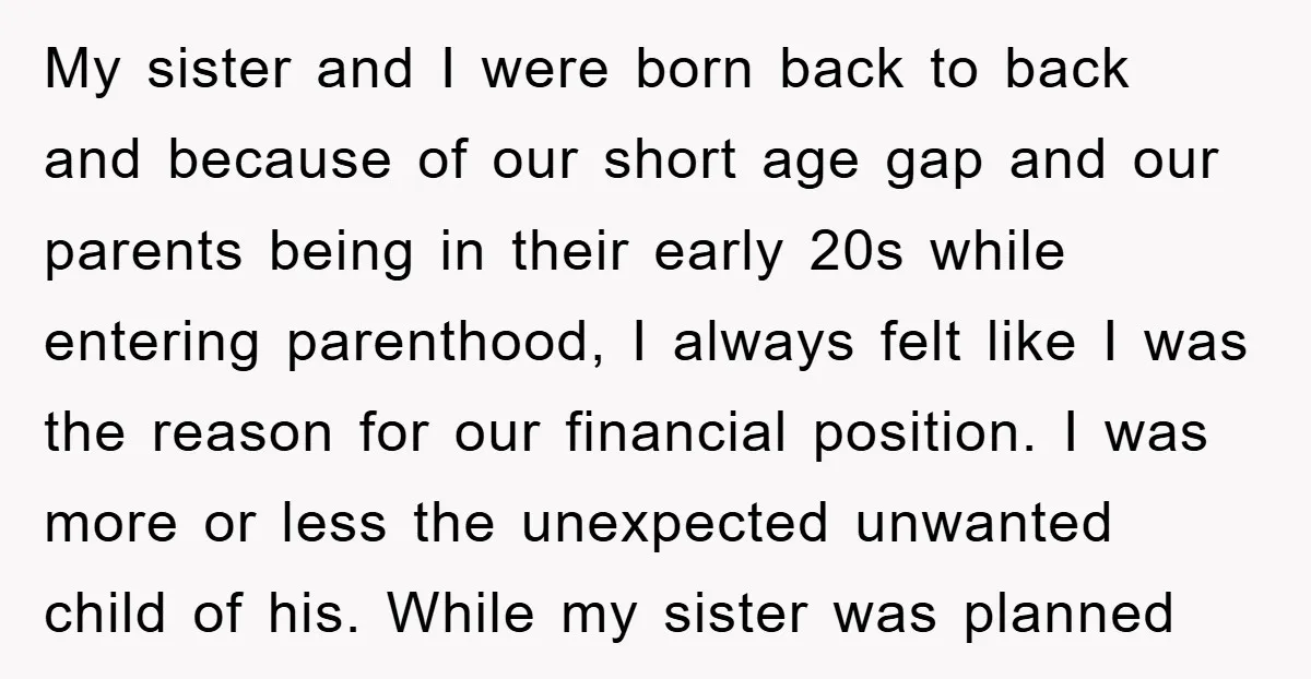 My sister and I were born back to back and because of our short age gap and our parents being in their early 20s while entering parenthood, I always felt...