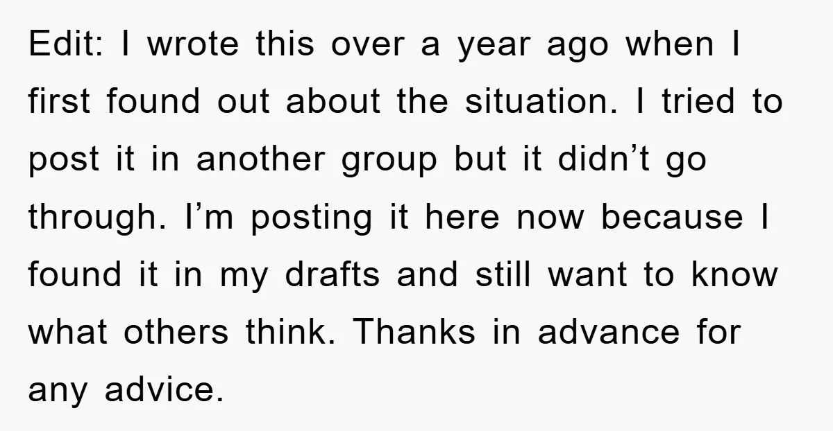 Edit: I wrote this over a year ago when I first found out about the situation. I tried to post it in another group but it didn’t go through. I’m...