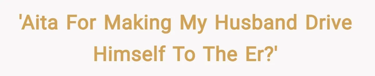 'AITA for making my husband drive himself to the ER?'