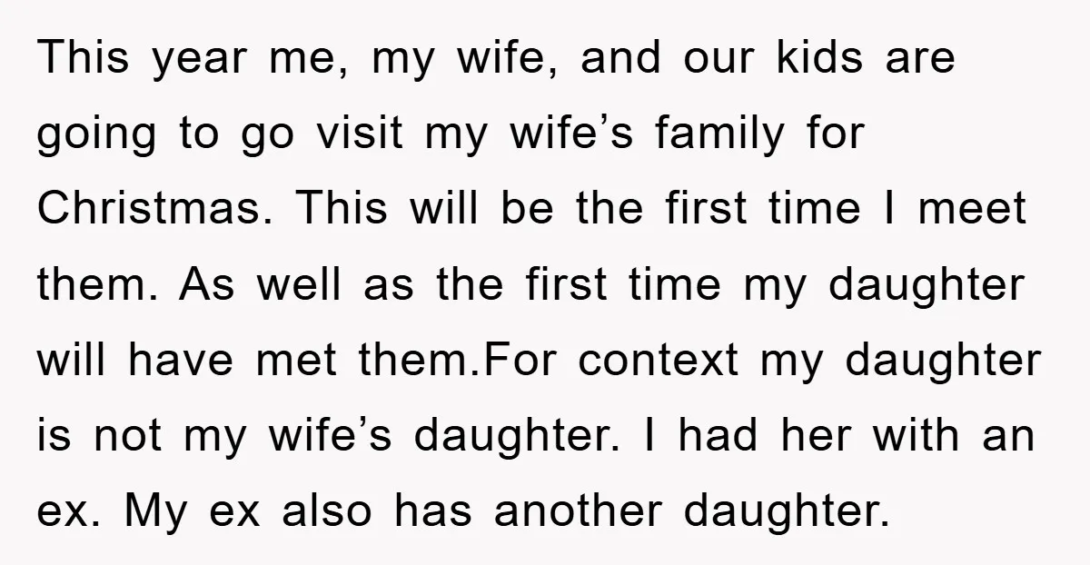 This year me, my wife, and our kids are going to go visit my wife’s family for Christmas. This will be the first time I meet them. As well as...