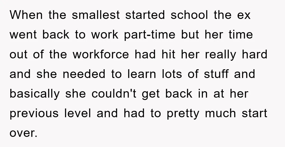 When the smallest started school the ex went back to work part-time but her time out of the workforce had hit her really hard and she needed to learn lots...