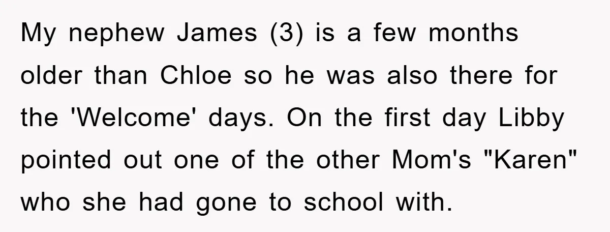 My nephew James (3) is a few months older than Chloe so he was also there for the 'Welcome' days. On the first day Libby pointed out one of the...
