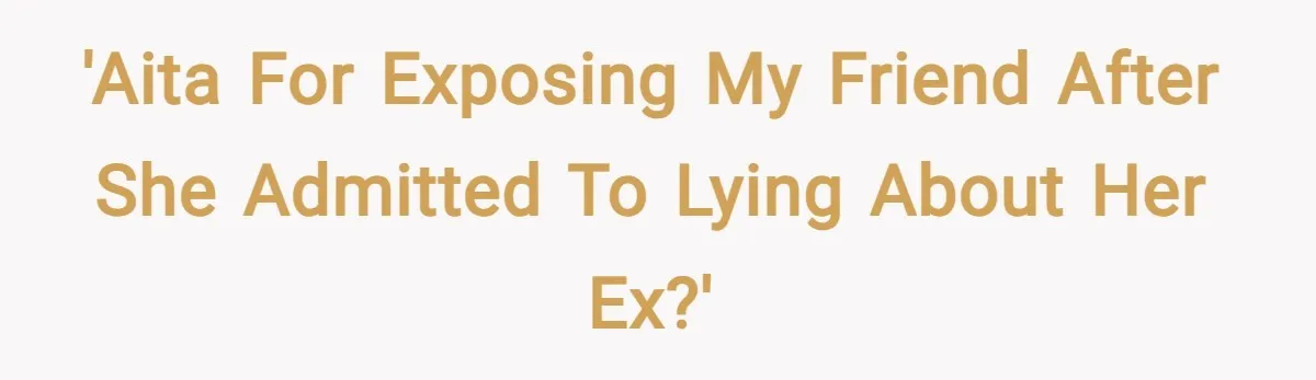 'AITA for exposing my friend after she admitted to lying about her ex?'