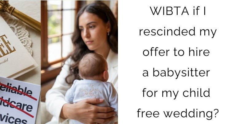 WIBTA if I rescinded my offer to hire a babysitter for my child free wedding?