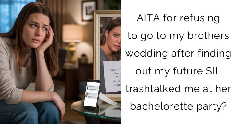 AITA for refusing to go to my brothers wedding after finding out my future SIL trashtalked me at her bachelorette party?