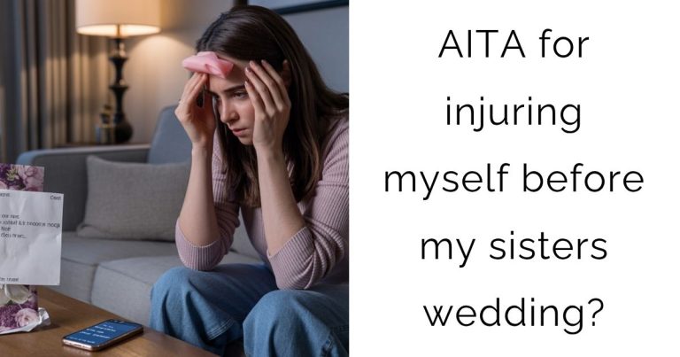 AITA for injuring myself before my sisters wedding?