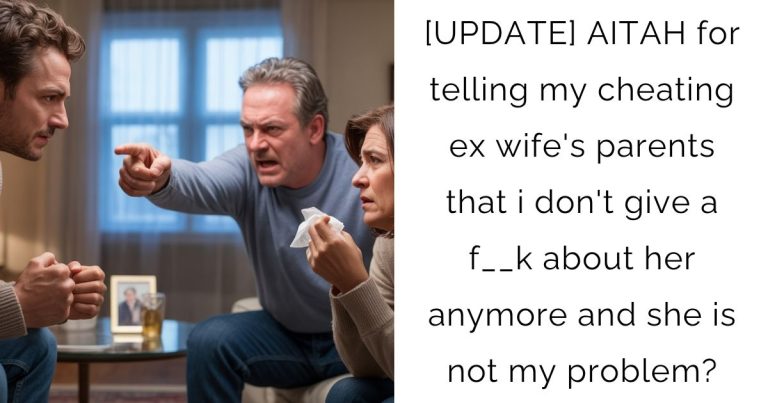 [UPDATE] AITAH for telling my cheating ex wife’s parents that i don’t give a f__k about her anymore and she is not my problem?