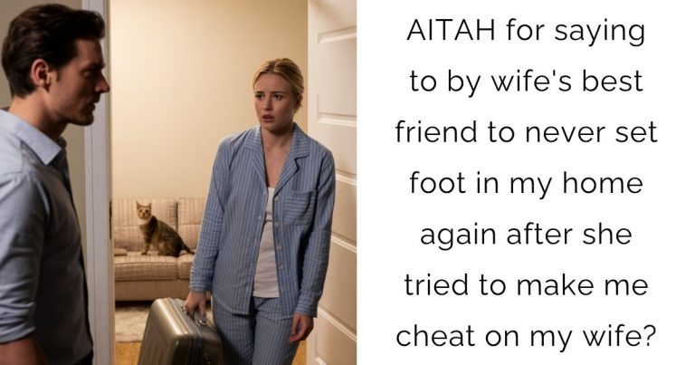 AITAH for saying to by wife’s best friend to never set foot in my home again after she tried to make me cheat on my wife?