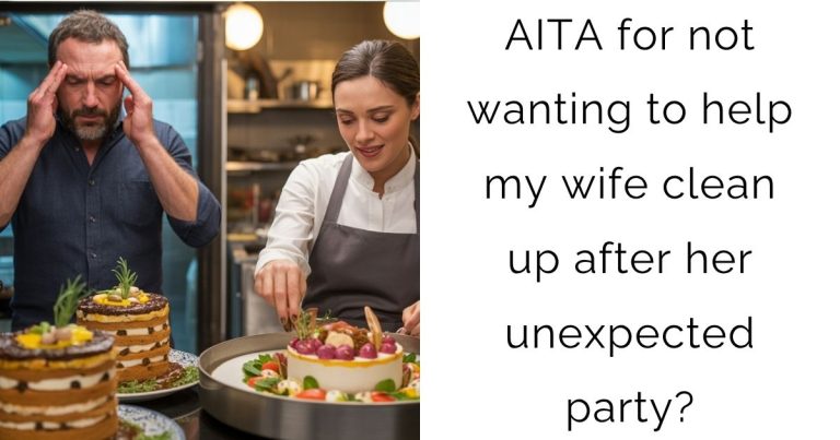 AITA for not wanting to help my wife clean up after her unexpected party?