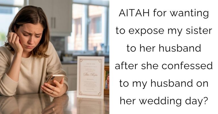 AITAH for wanting to expose my sister to her husband after she confessed to my husband on her wedding day?