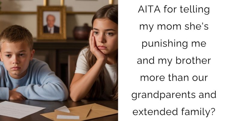 AITA for telling my mom she’s punishing me and my brother more than our grandparents and extended family?