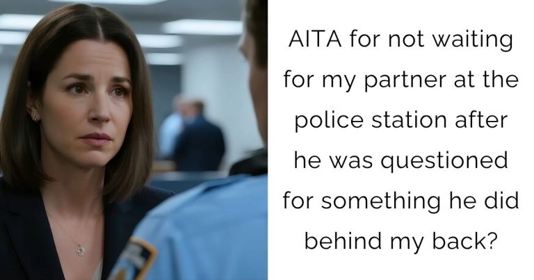 AITA for not waiting for my partner at the police station after he was questioned for something he did behind my back?