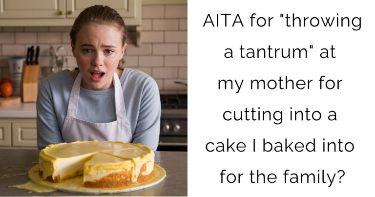 AITA for “throwing a tantrum” at my mother for cutting into a cake I baked into for the family?