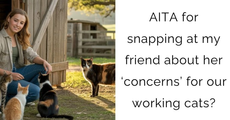 AITA for snapping at my friend about her ‘concerns’ for our working cats?