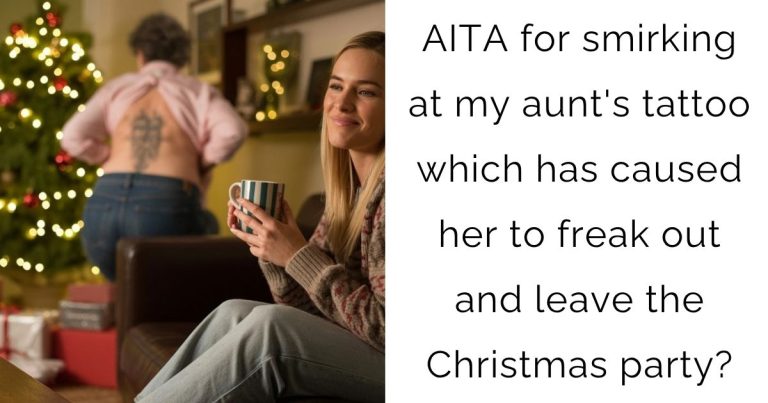 AITA for smirking at my aunt’s tattoo which has caused her to freak out and leave the Christmas party?
