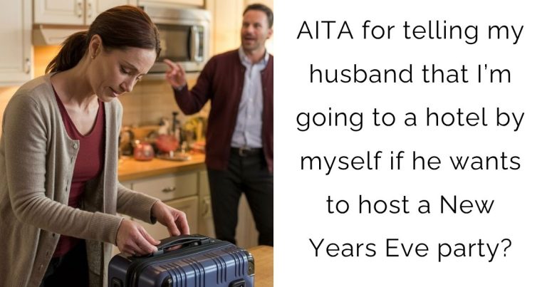 AITA for telling my husband that I’m going to a hotel by myself if he wants to host a New Years Eve party?