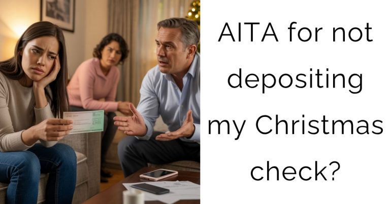 AITA for not depositing my Christmas check?
