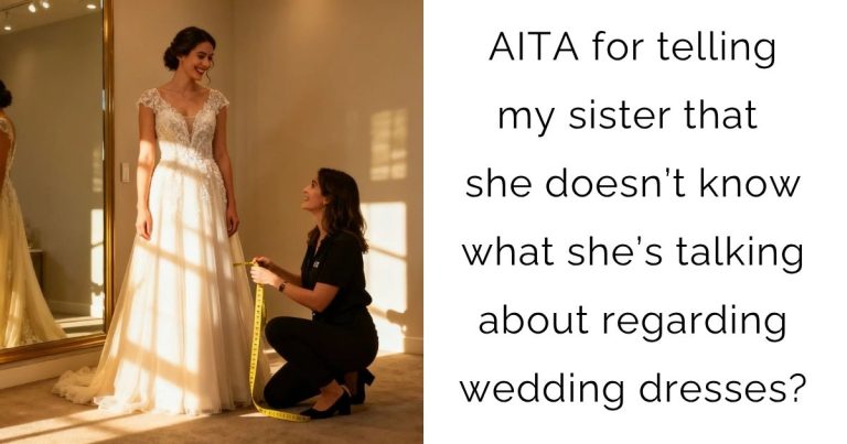 AITA for telling my sister that she doesn’t know what she’s talking about regarding wedding dresses?