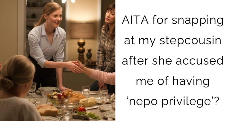 AITA for snapping at my stepcousin after she accused me of having ‘nepo privilege’?