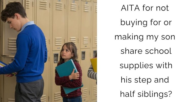 AITA for not buying for or making my son share school supplies with his step and half siblings?