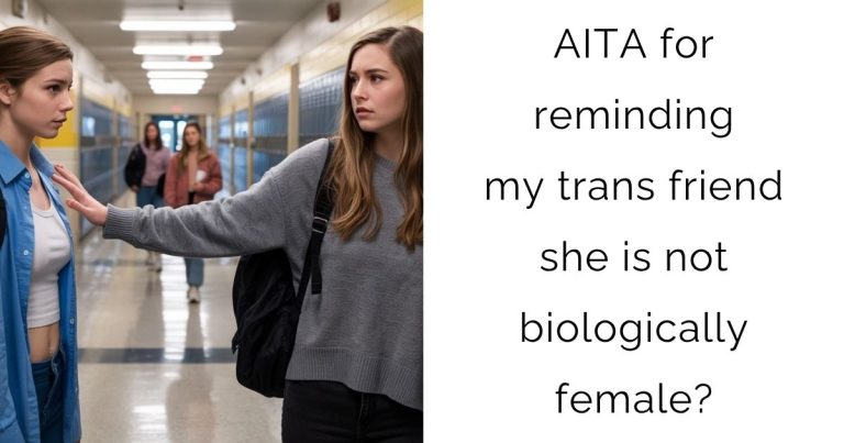 AITA for reminding my trans friend she is not biologically female?