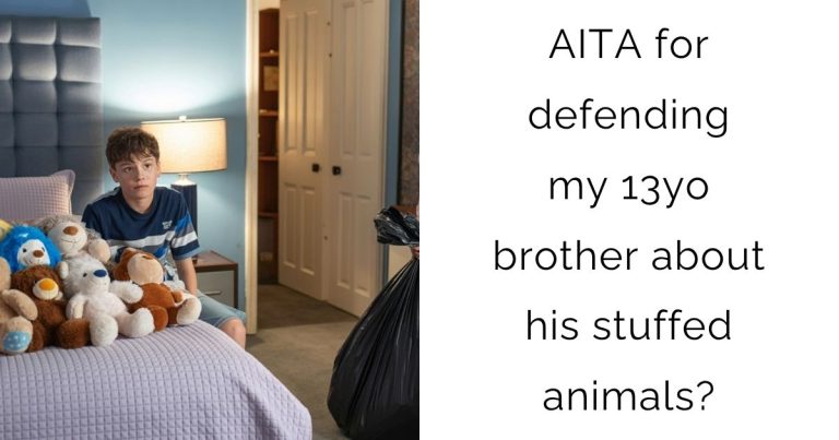 AITA for defending my 13yo brother about his stuffed animals?