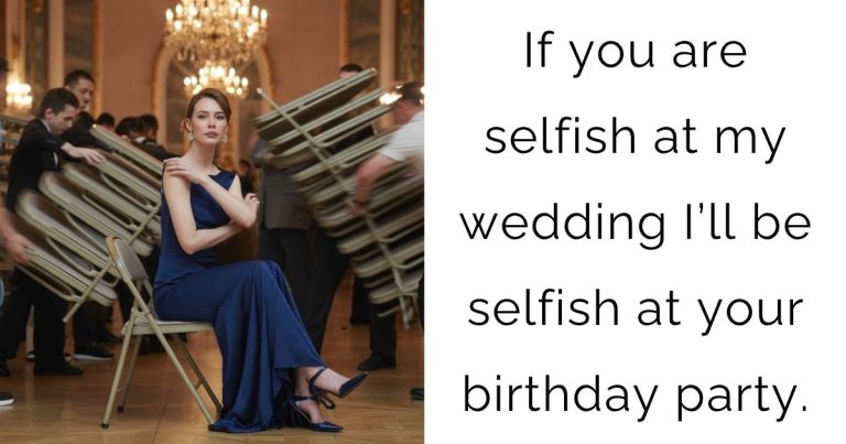 If you are selfish at my wedding I’ll be selfish at your birthday party.