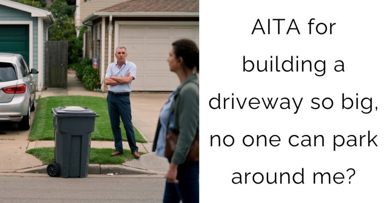 AITA for building a driveway so big, no one can park around me?