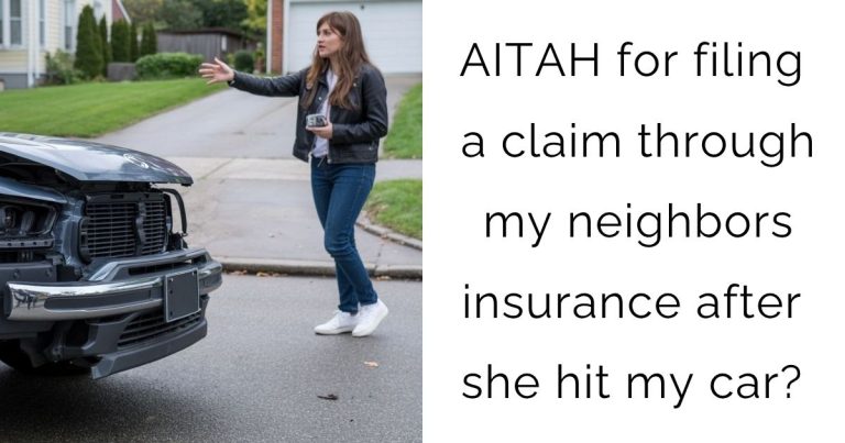 AITAH for filing a claim through my neighbors insurance after she hit my car?