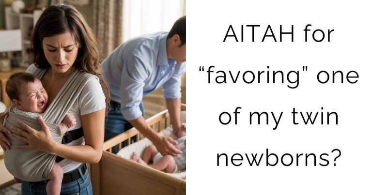 AITAH for “favoring” one of my twin newborns?