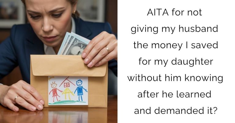 AITA for not giving my husband the money I saved for my daughter without him knowing after he learned and demanded it?