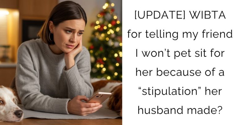 [UPDATE] WIBTA for telling my friend I won’t pet sit for her because of a “stipulation” her husband made?