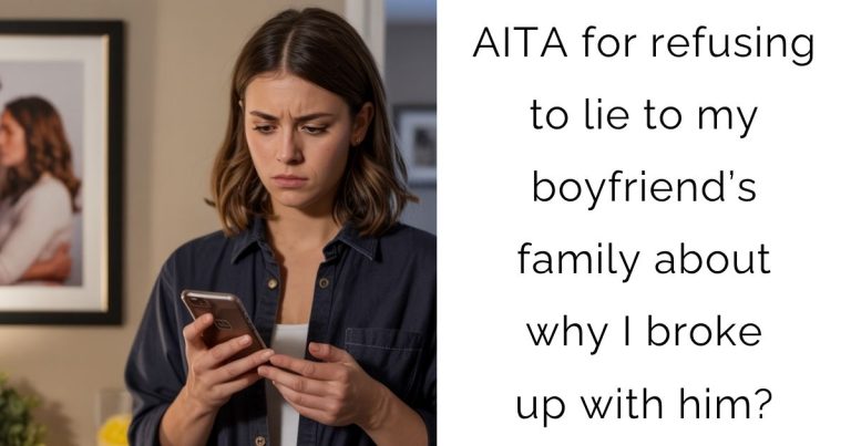 AITA for refusing to lie to my boyfriend’s family about why I broke up with him?
