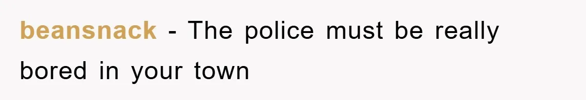 beansnack − The police must be really bored in your town