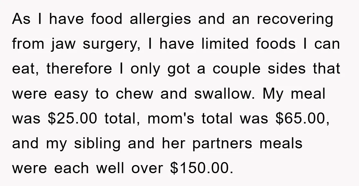 As I have food allergies and an recovering from jaw surgery, I have limited foods I can eat, therefore I only got a couple sides that were easy to chew...