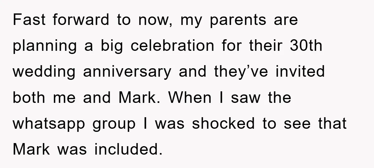 Fast forward to now, my parents are planning a big celebration for their 30th wedding anniversary and they’ve invited both me and Mark. When I saw the whatsapp group I...