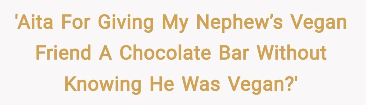 'AITA for giving my nephew’s vegan friend a chocolate bar without knowing he was vegan?'