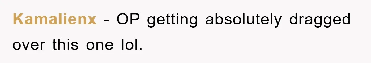 Kamalienx − OP getting absolutely dragged over this one lol.
