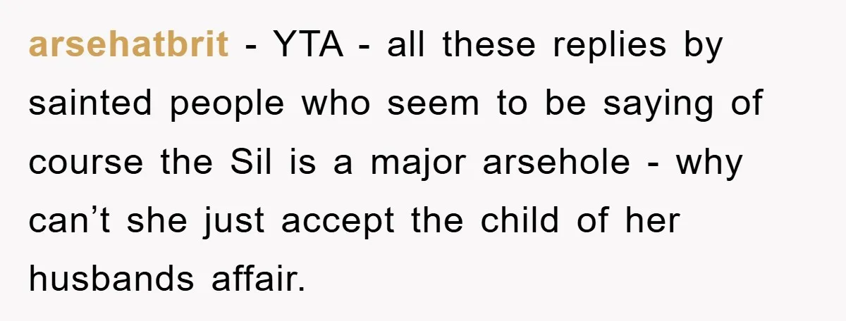 arsehatbrit − YTA - all these replies by sainted people who seem to be saying of course the Sil is a major arsehole - why can’t she just accept the...