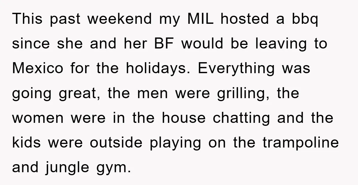 This past weekend my MIL hosted a bbq since she and her BF would be leaving to Mexico for the holidays. Everything was going great, the men were grilling, the...