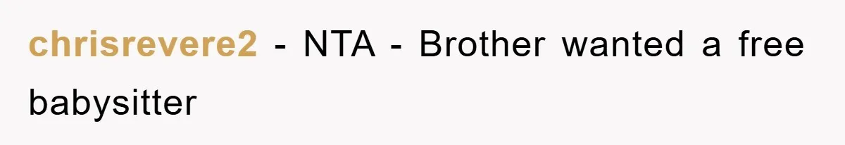 chrisrevere2 − NTA - Brother wanted a free babysitter