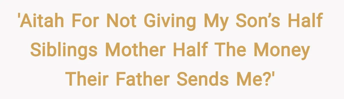 'AITAH for not giving my son’s half siblings mother half the money their father sends me?'